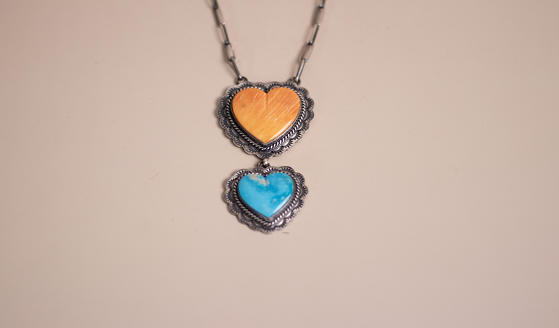 Double Drop Heart Necklace