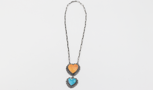 Double Drop Heart Necklace