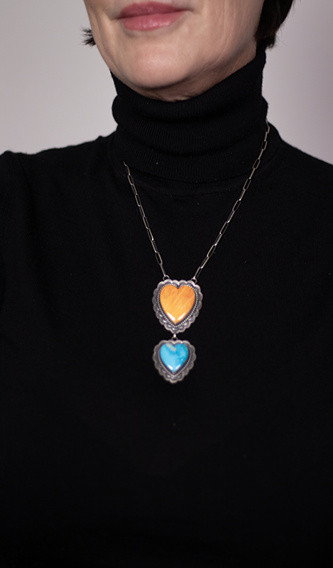 Double Drop Heart Necklace