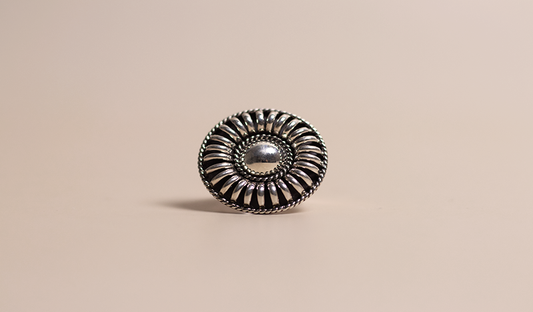 Tom Charley Round Silver Ring