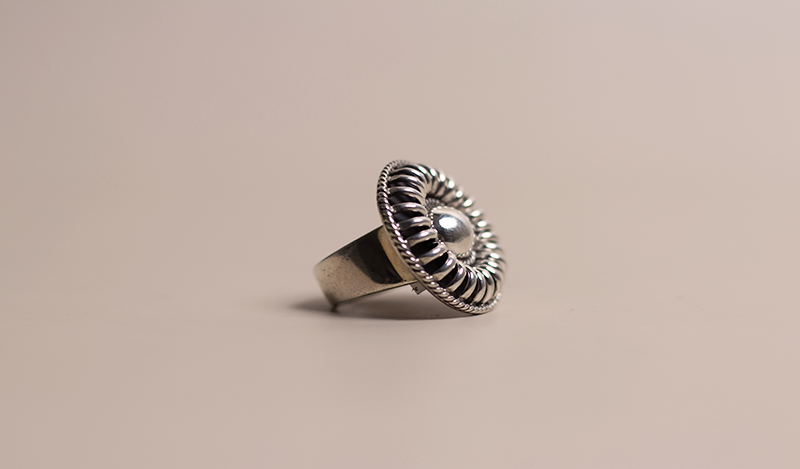 Tom Charley Round Silver Ring