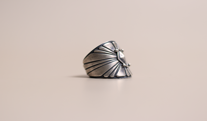 Wide Band Radiant Line Ring