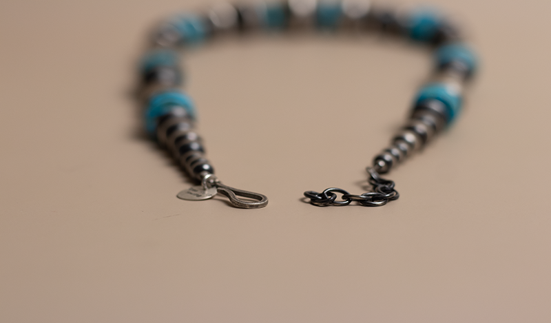 Kingman Turquoise and Sterling Silver Beads