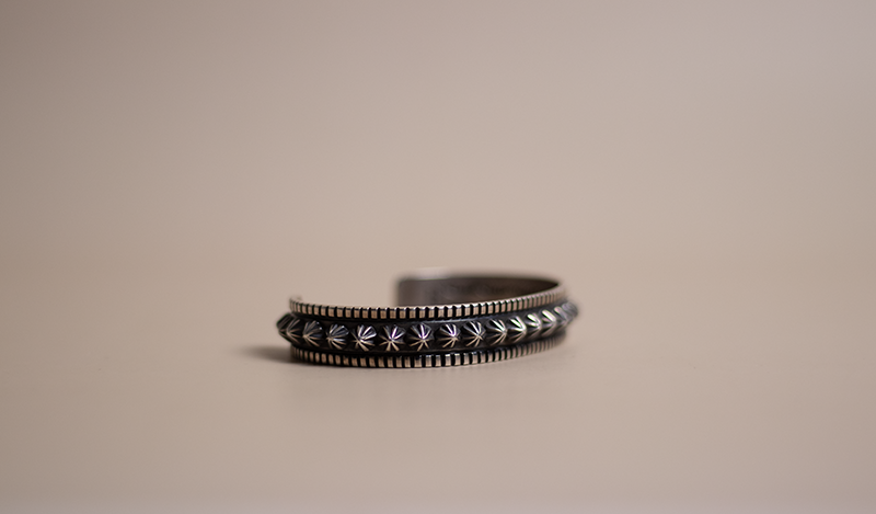 Star Stamped Silver Cuff