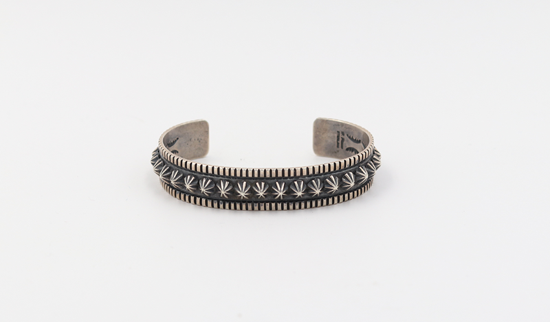 Star Stamped Silver Cuff