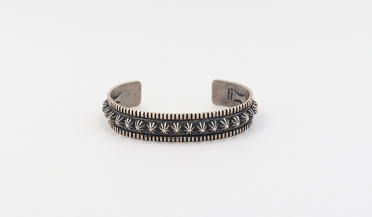 Star Stamped Silver Cuff