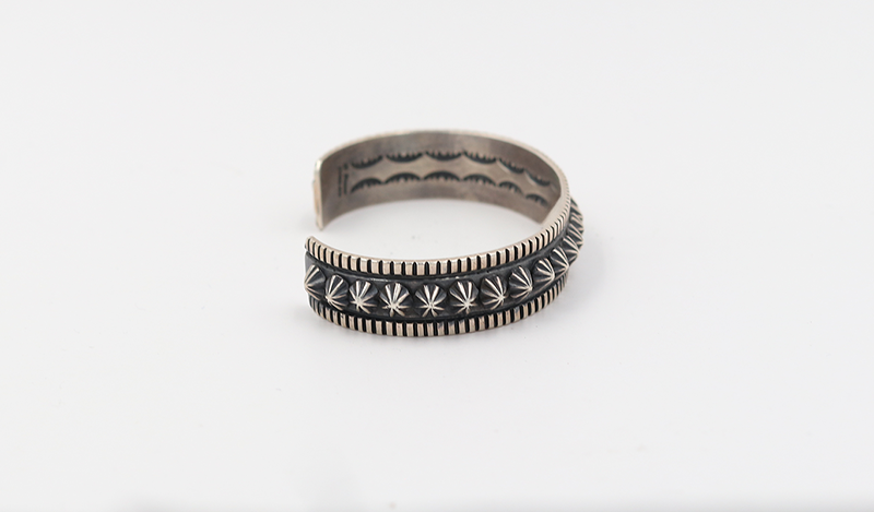 Star Stamped Silver Cuff