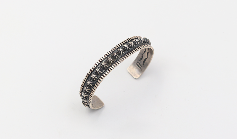 Star Stamped Silver Cuff