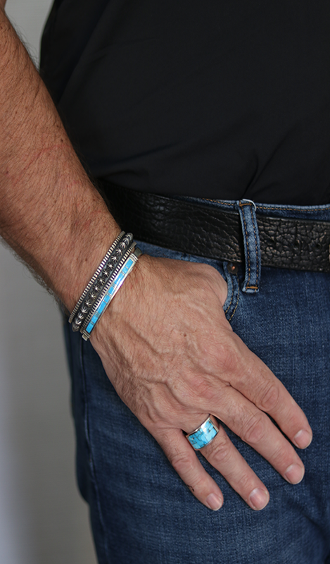 Star Stamped Silver Cuff