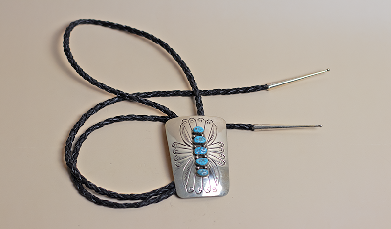 5 Stone Kingman Rectangular Bolo Tie