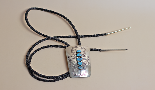 5 Stone Kingman Rectangular Bolo Tie