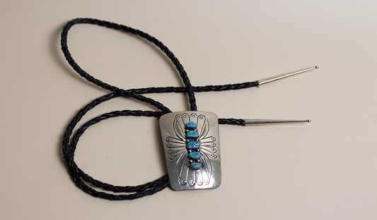 5 Stone Kingman Rectangular Bolo Tie