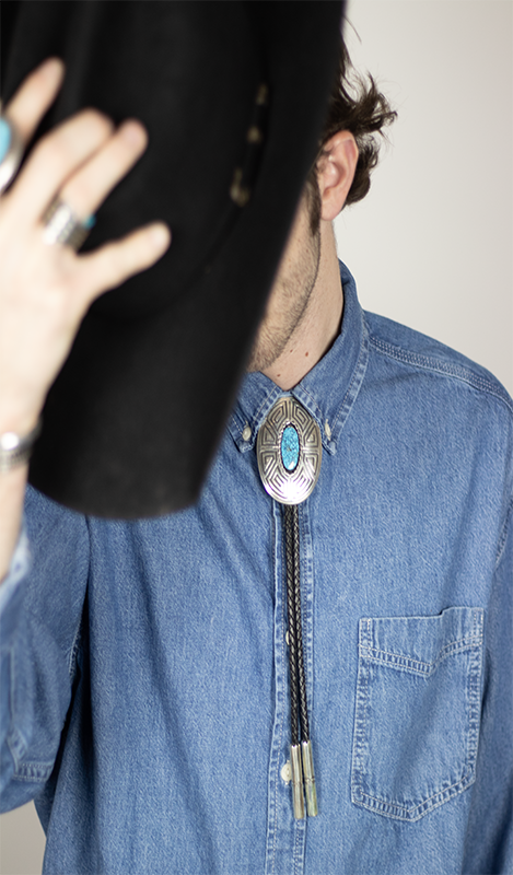 Spiderweb Kingman Bolo Tie