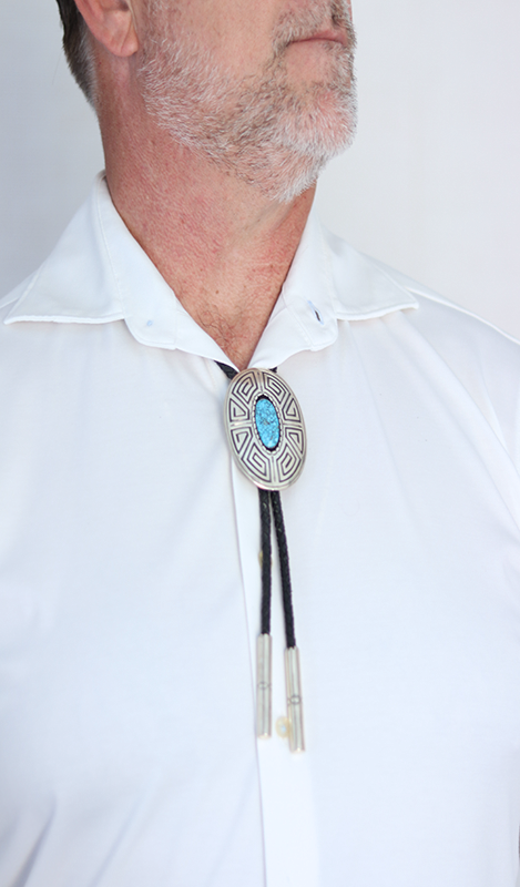 Spiderweb Kingman Bolo Tie