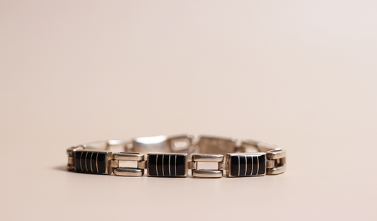 Black Jade Inlay Link Bracelet