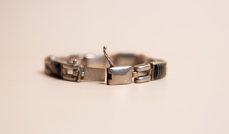 Black Jade Inlay Link Bracelet