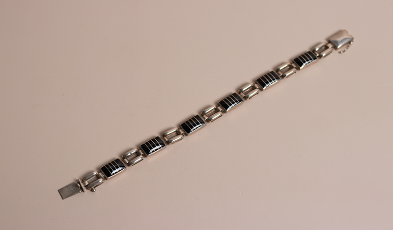 Black Jade Inlay Link Bracelet