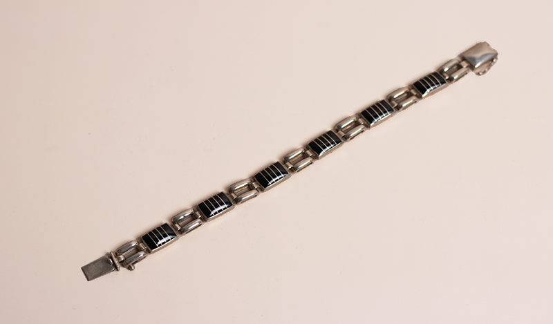Black Jade Inlay Link Bracelet