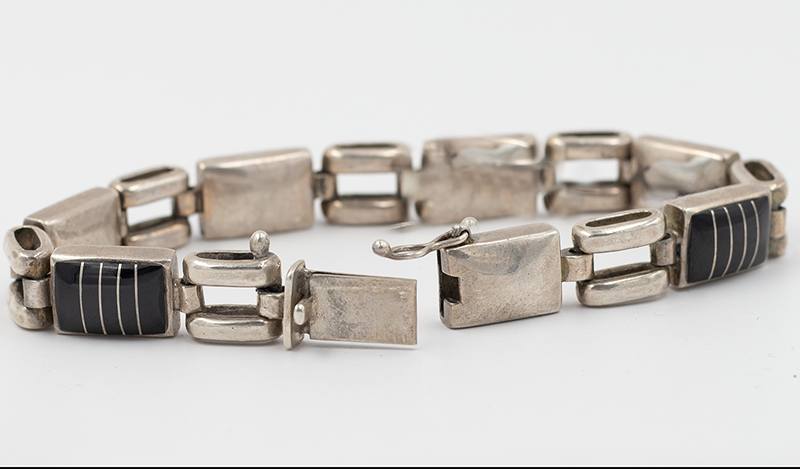Black Jade Inlay Link Bracelet