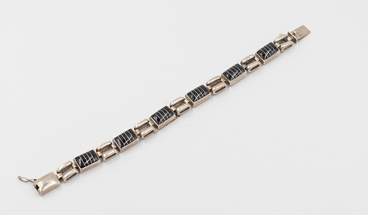 Black Jade Inlay Link Bracelet