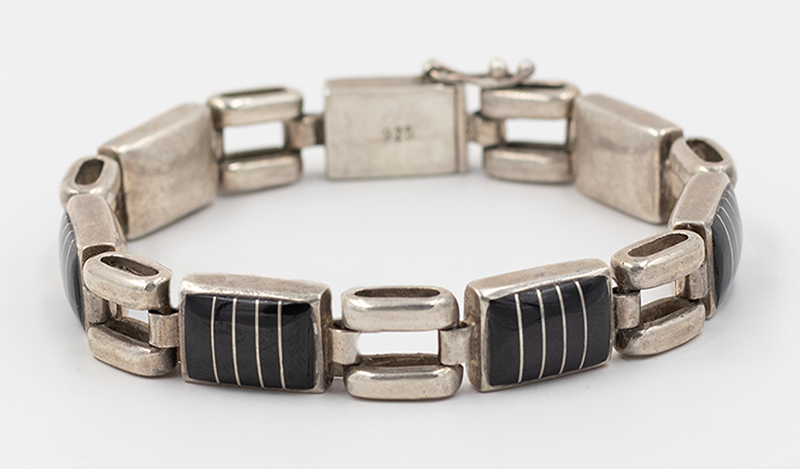 Black Jade Inlay Link Bracelet