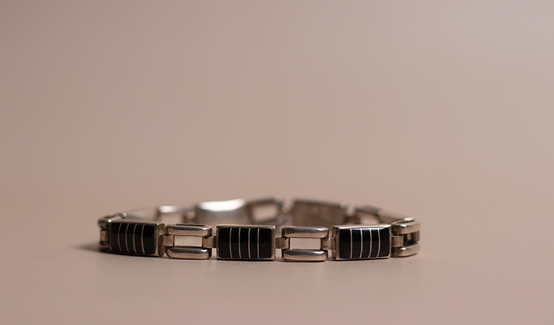 Black Jade Inlay Link Bracelet
