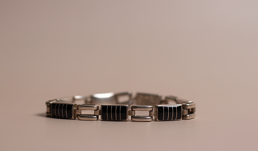 Black Jade Inlay Link Bracelet