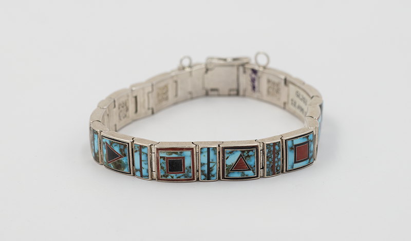 Geometric Inlay Link Bracelet