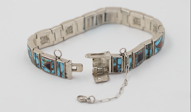 Geometric Inlay Link Bracelet