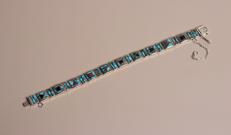 Geometric Inlay Link Bracelet