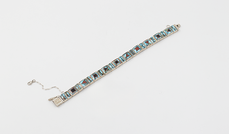 Geometric Inlay Link Bracelet