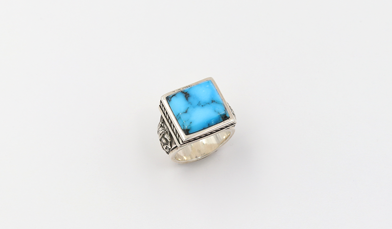 Spiderweb Turquoise Signant Ring