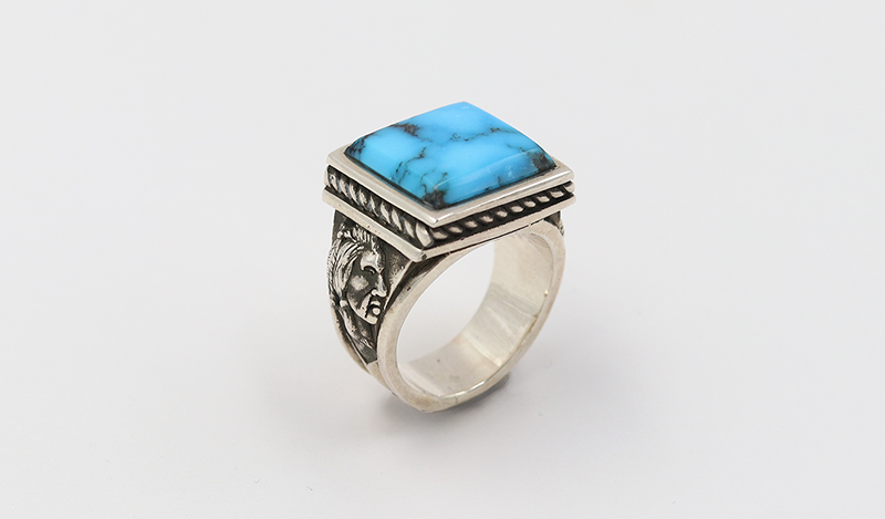Spiderweb Turquoise Signant Ring
