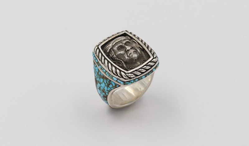 Square Chief Ring with Inlay Band