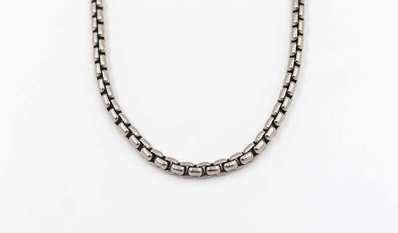 Turquoise and Silver Heavy Link Cable Chain 20"