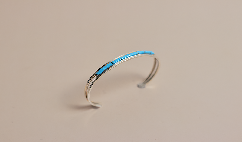 Single Row Turquoise Inlay Cuff