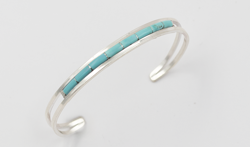 Single Row Turquoise Inlay Cuff