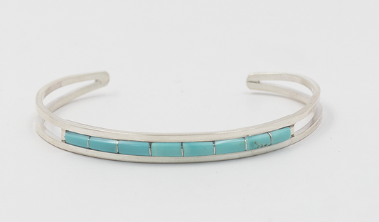 Single Row Turquoise Inlay Cuff
