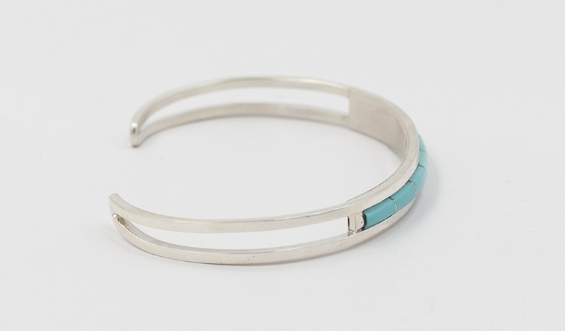 Single Row Turquoise Inlay Cuff