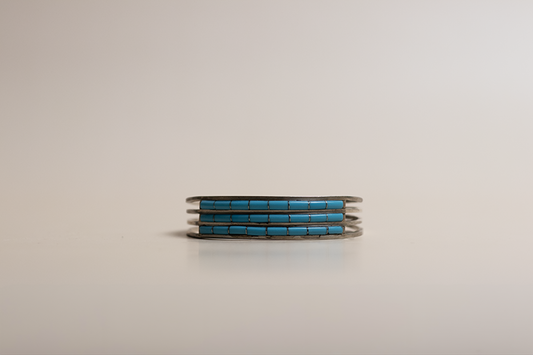 Three Row Turquoise Inlay Cuff