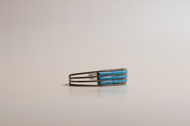 Three Row Turquoise Inlay Cuff