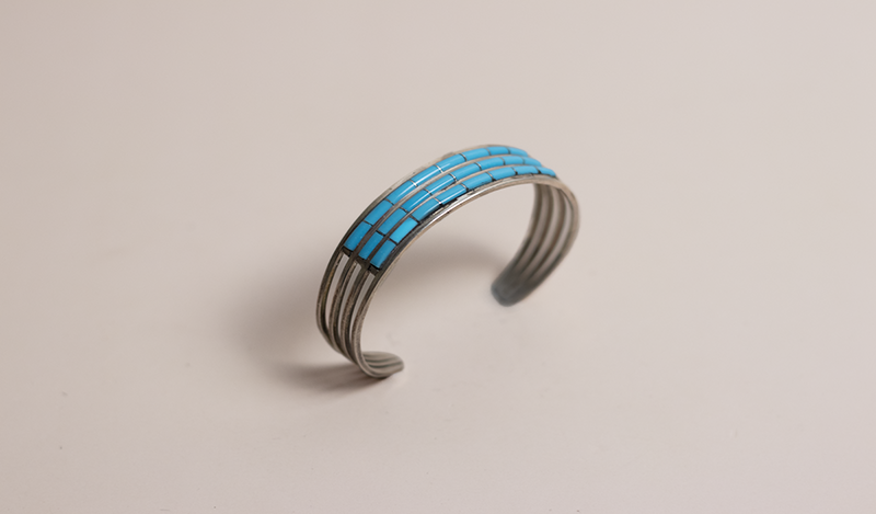 Three Row Turquoise Inlay Cuff