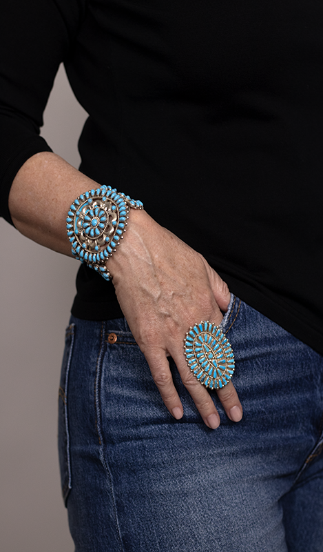 Floral Petit Point Zuni Cuff