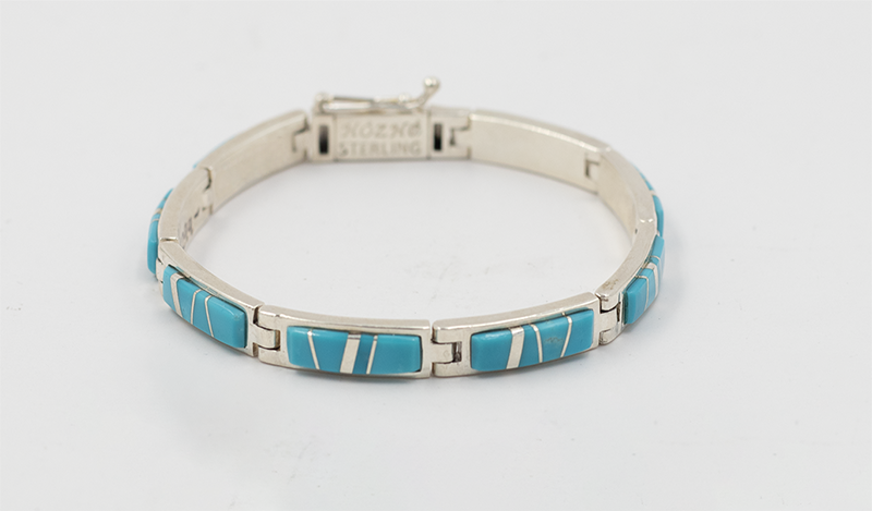 Turquoise Inlay Link Bracelet