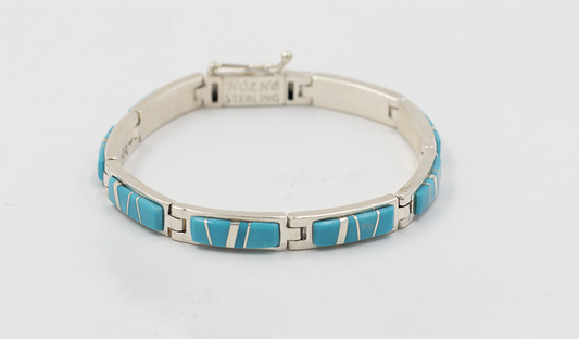 Turquoise Inlay Link Bracelet