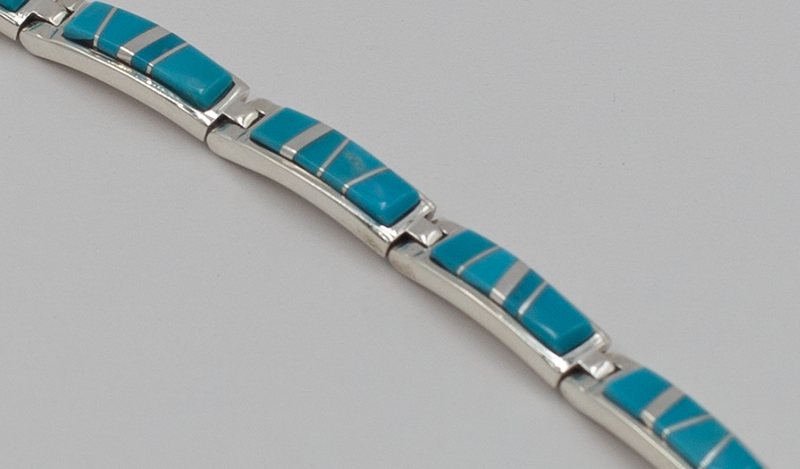 Turquoise Inlay Link Bracelet