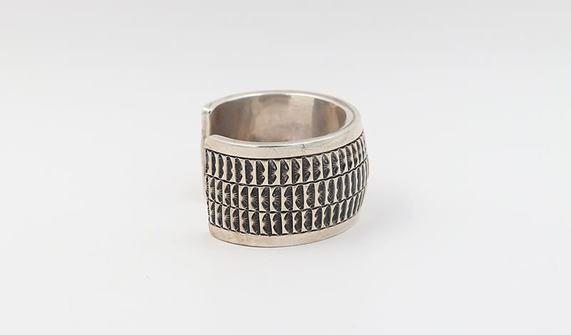 5 Row Handstamped Silver Cuff