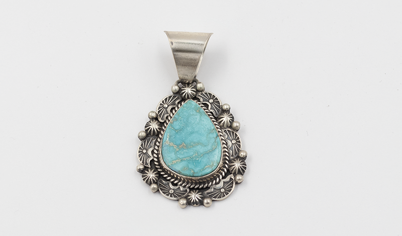 Kingman Turquoise Pendant with Star Detail