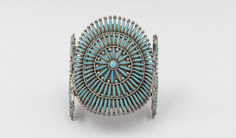 Large 1970s Zuni Needlepoint Cuff