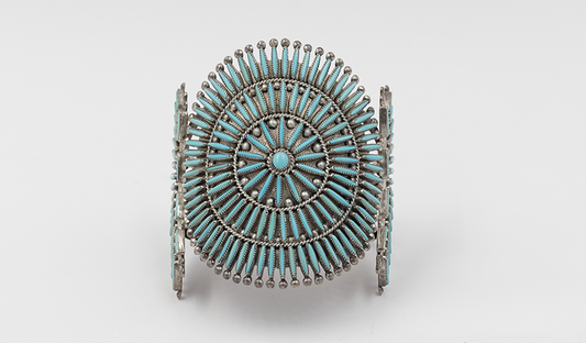 Large 1970s Zuni Needlepoint Cuff